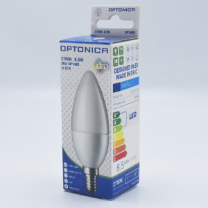 Bec led lumanare opal 8.5W (54 W), E14, 800 lm, lumina calda (2700K), A+, Optonica