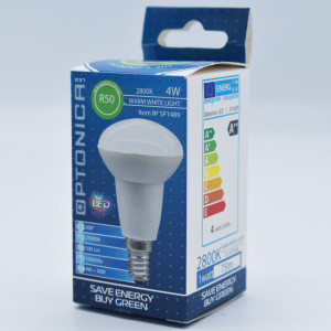 Becuri LED E14, Bec LED Optonica, 4W(30W), E14, R39, 300 lm, lumina calda (2700K), clasa energetica G - savelectro.ro