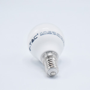 Bec LED sferic 7w (45W) cip Samsung, E14, P45, 600 lm, lumina rece (6400K), opal, V-TAC