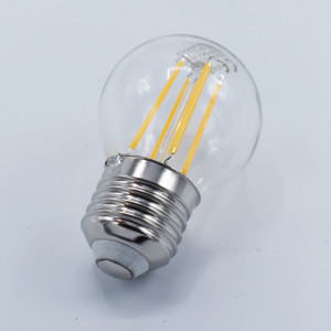 Bec led sferic Vintage filament 4W (27W), E27, G45, 400lm, dimabil, lumina calda (2700K), clar, Optonica