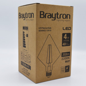Bec led Vintage Edison 4W (40W), E27, CR110, 350 lm, lumina calda (2200K), auriu, Braytron
