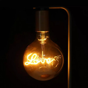 Bec LED Vintage filament Love V-TAC, 5W(30W), E27, G125, 70 lm, lumina calda (2200K), clasa energetica G [2]- savelectro.ro