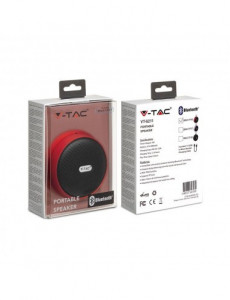 Boxa Bluetooth portabila, slot microSD, jack 3.5mm, 4 ore, rosie, V-TAC [3]- savelectro.ro