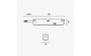 Cablu de alimentare pentru sina magnetica M20/M35, alb, Optonica [2]- savelectro.ro