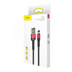 Cablu USB-Lightning, 2.4A, 1m, rosu+negru, Baseus [5]- savelectro.ro