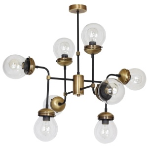 Candelabre, Candelabru Bravo KL6603, 8xE27, bronz + sticla transparenta, metal + sticla, stil industrial, Klausen - savelectro.ro