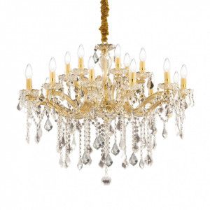 Corpuri de iluminat, Candelabru Florian 075181, 18xE14, auriu+transparent, IP20, Ideal Lux - savelectro.ro