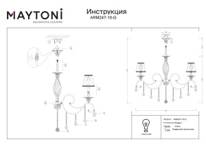 Candelabru Grace ARM247-10-G, 10xE14, alb+auriu, IP20, Maytoni [6]- savelectro.ro