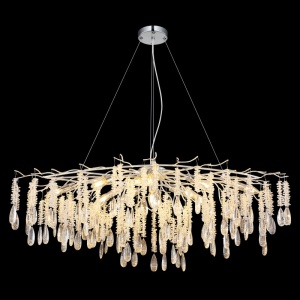 Candelabru Kinga 12xE14, cristale, 120 cm, IP20, argintiu, Globo Lighting [6]- savelectro.ro