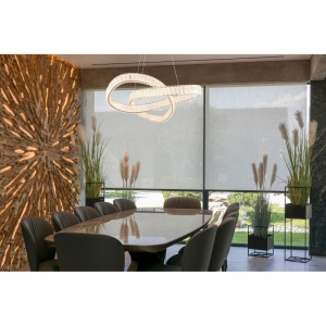 Candelabru LED Mucky 110W, 9389 lm, lumina calda/neutra/rece, telecomanda, cristale, Ø78 cm, IP20, crom, Globo Lighting [6]- savelectro.ro
