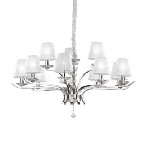 Candelabru Pegaso 066431, 12xE14, crom+transparent, IP20, Ideal Lux