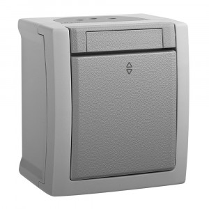 Priza si intrerupatoare aplicate, Intrerupator cap-scara IP54 Pacific Panasonic, PT, gri - savelectro.ro