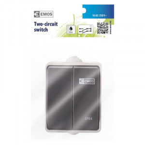Intrerupator dublu, 10A, montaj aplicat, protectie IP54, pentru exterior, Emos [2]- savelectro.ro
