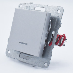 Intrerupator simplu cu led, 10A, IP20, Argintiu, Panasonic Arkedia Slim/Karre Plus