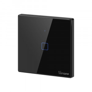 Intrerupator simplu smart, sticla securizata neagra, montaj in doza, compatibil Alexa si Google Assistant, Sonoff [4]- savelectro.ro