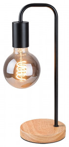 Lampa de birou Bruno 2090, cu intrerupator, 1xE27, neagra+maro, IP20, Rabalux [2]- savelectro.ro