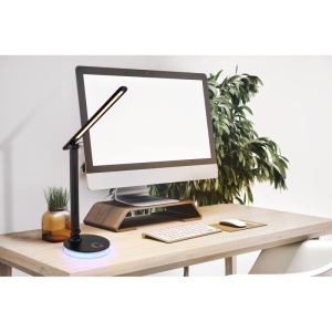 Lampa de birou LED Geraldo 5W + RGB 2W, lumina calda/neutra/rece, 538 lm, dimabila, neagra mat, Globo Lighting [10]- savelectro.ro