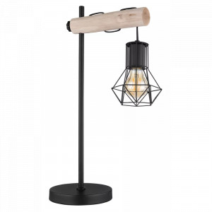 Lampa de birou Prisla 54017T, cu intrerupator, 1xE27, naturala+neagra, IP20, Globo [4]- savelectro.ro