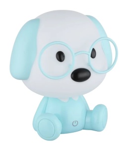 Lampa de veghe LED forma de catelus 1W, 32 lm, lumina calda (3000K), IP20, touch dimmer, albastru mat/alb [2]- savelectro.ro