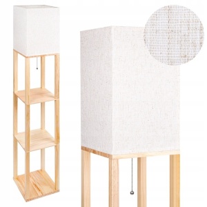 Lampadare, Lampadar Ganto E27, 158cm, 3 rafturi din lemn, Masterled - savelectro.ro