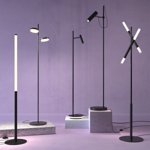 Lampadar LED Estudo Z010FL-L8B3K, cu intrerupator, 8W, 700lm, lumina calda, IP20, negru, Maytoni [2]- savelectro.ro