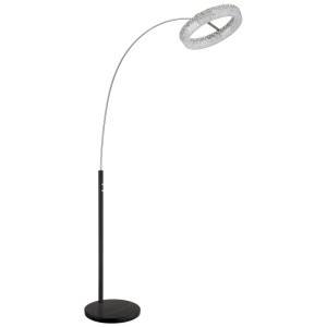 Lampadar LED Laurel, 24W, 2200 lm, lumina calda/neutra/rece, IP20, dimabil, negru mat+cristale, Globo Lighting