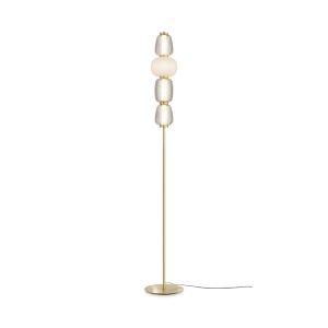 Lampadare, Lampadar LED Pattern MOD267FL-L32G3K, cu intrerupator, 32W, 4500lm, lumina calda, IP20, auriu+alb+gri, Maytoni - savelectro.ro