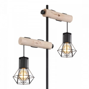 Lampadar Prisla 54017-2S, cu intrerupator, 2xE27, natural+negru, IP20, Globo [7]- savelectro.ro