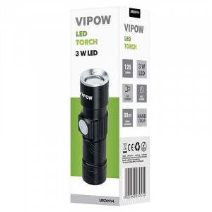 Lanterna LED 3W, aluminiu, pana la 80 m, incarcare USB, Rebel Tools [3]- savelectro.ro