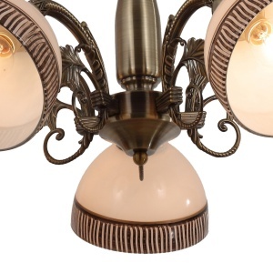 Lustra Ava, 5xE27, bronz antichizat + alb, Klausen [3]- savelectro.ro