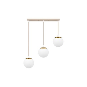 Lustra Bali 3xE27, liniara, sticla, IP20, bej+aurie, Masterled [4]- savelectro.ro