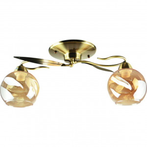 Corpuri de iluminat, Lustra Crinkle LY-3436, 2xE27, bronz+transparenta, IP20, Klausen - savelectro.ro