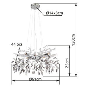 Lustra Danna 8xG9, cristale, Ø61 cm, crom, Globo Lighting [9]- savelectro.ro