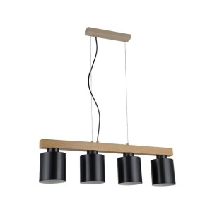 Lustra Elementa, 4xE27, IP20, neagra+imitatie lemn, Klausen [2]- savelectro.ro