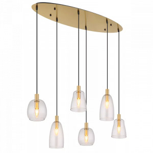 Lustra Garri 15789-6HM, 6x14, aurie+transparenta, IP20, Globo Lighting [1]- savelectro.ro