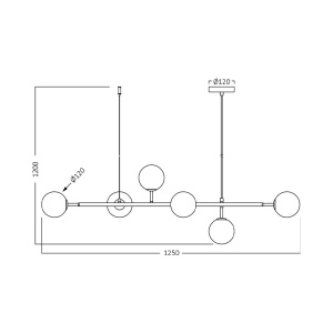 Lustra interior 6xG9, IP20, neagra, Braytron [4]- savelectro.ro