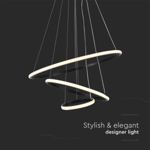 Lustra LED 8017-VT, 32W, 3880lm, lumina calda, IP20, neagra, V-Tac [6]- savelectro.ro