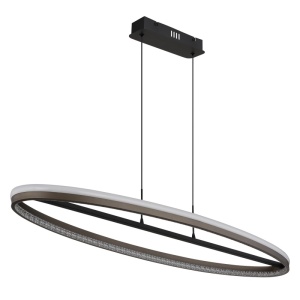 Lustre LED, Lustra LED Della 60W, 2650 lm, lumina calda/neutra/rece, 101 cm, IP20, gri inchis, Globo Lighting - savelectro.ro