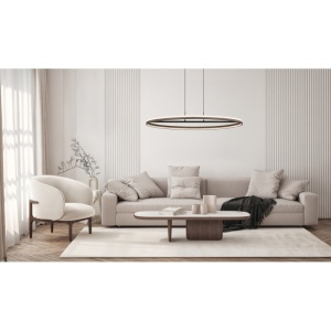 Lustra LED Della 60W, 2650 lm, lumina calda/neutra/rece, 101 cm, IP20, gri inchis, Globo Lighting [12]- savelectro.ro