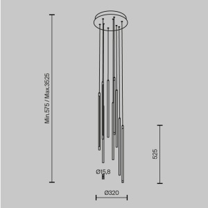 Lustra LED Light Stick MOD236PL-L54BS3K, dimabila, 46W, 3350lm, lumina calda, IP20, aurie, Maytoni [3]- savelectro.ro
