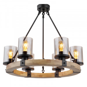 Lustra Lila 15555-6H, 6xE27, naturala+fumurie+neagra, IP20, Globo Lighting [5]- savelectro.ro