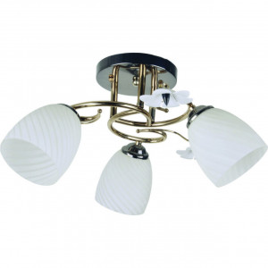 Corpuri de iluminat, Lustra Lola LY-3081, 3xE27, alba+aurie+neagra, IP20, Klausen - savelectro.ro