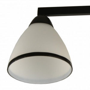 Lustra Proton, 4 becuri, dulie E27, alba, neagra mata, metal, sticla, Klausen [2]- savelectro.ro
