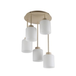 Lustre, Lustra Timber, 5xE27, IP20, bej, Klausen - savelectro.ro