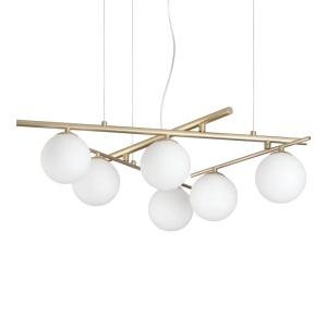 Pendul Atlas 6xG9, lumina calda (3000 K), IP20, auriu, Ideal Lux