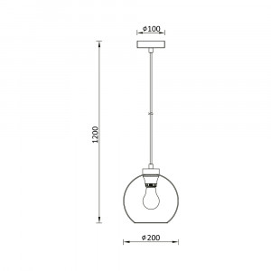 Pendul Braytron BR-BV01-00050, 1xE27, fumuriu+negru [4]- savelectro.ro