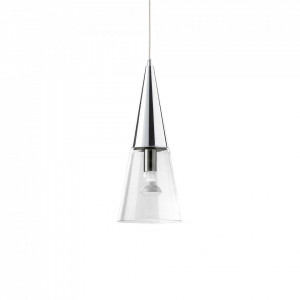 Pendul Cono 017440, 1xE14, crom+transparent, IP20, Ideal Lux [1]- savelectro.ro