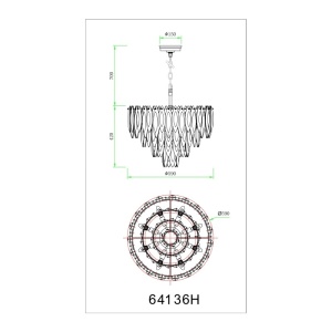 Pendul Elinor, 12xE14, IP20, auriu+cristale K9, Globo Lighting [6]- savelectro.ro
