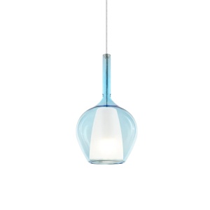 Pendul Kalique-1 1xE27, Ø180mm, IP20, albastru, Ideal Lux