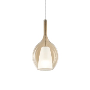 Pendule, Pendul Kalique-2 1xE27, Ø180mm, IP20, chihlimbar, Ideal Lux - savelectro.ro